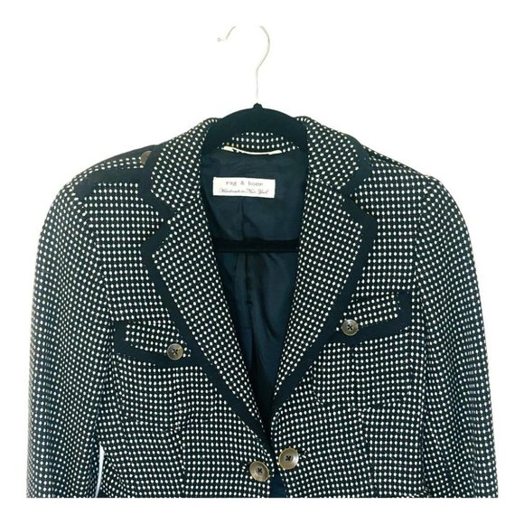 Rag & Bone Wool Micro Dot Black Blazer SZ medium - Picture 4 of 10